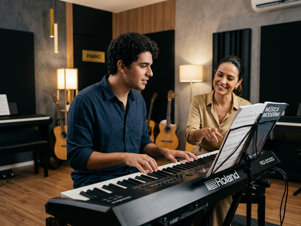 Aula de Teclado na Musicando Vila Maria